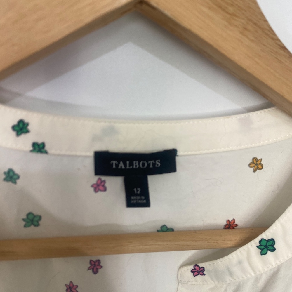 Talbots 12 Poplin Blissful Floral Shirtdress - Picture 4 of 12
